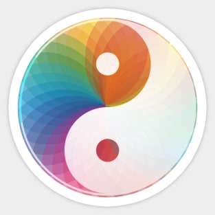 Multi Color Yin Yang Sticker
